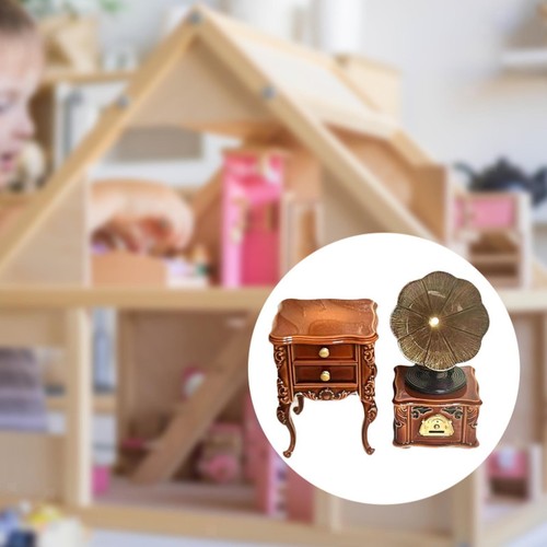 Puppenhaus miniatur grammophon - puppenhaus,