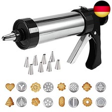 Edelstahl Gebäckpresse,Spritzgebäck presse,plätzchenpresse Set Keksmaschine Ga