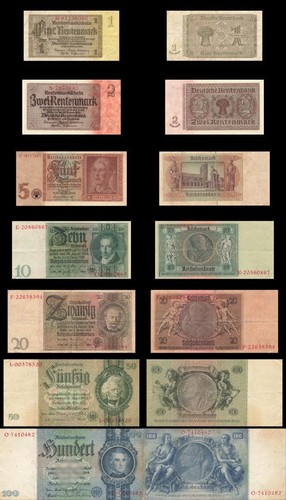 Reichsbanknoten 1 - 7,