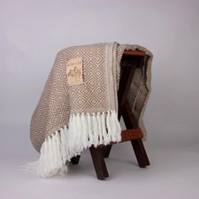 Alpaka Wolldecke Beige