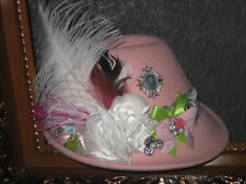 Damen Trachtenhut Federn rosa Wollfilz Gr. 57 Oktoberfest Handarbeit NEU