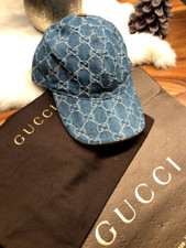 Original GUCCI Jeansblau, Double G Logo Baseball Cap/Mütze, Gr. S, NEU