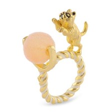 Katzen Ring vergoldet für