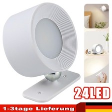 Wandlampe Innen 24 LEDs Wand Leuchte Lampe 360° Kabellose Wandleuchten 2000mAh
