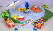 PLAYMOBIL aus 3205 Pool Swimmingpool Dusche Luftmatratze Figuren Sonnenschirm #1