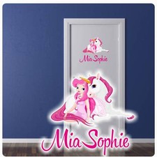 Türaufkleber Einhorn Elfe Name Pferd Digitaldruck Wandtattoo Türtattoo DT238