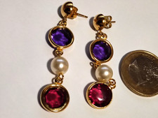 Ohrstecker goldfarben  lila