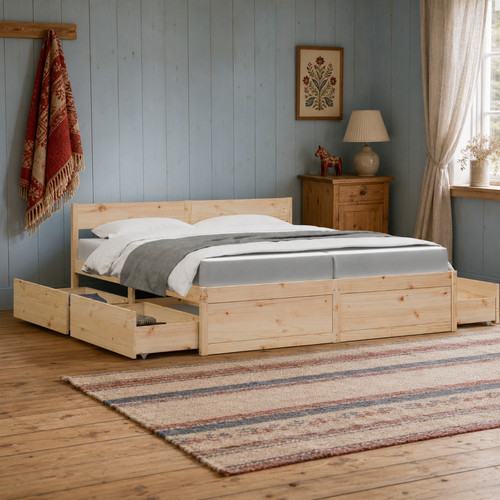 Massivholz doppelbett mit - massivholz,
