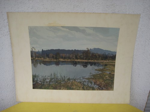 Landschaft aquarell see - aquarell,