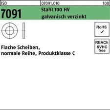 100er PACK(Stk)  007091001000270000 Unterlegscheibe ISO 7091 27 Stahl 100 HV gal