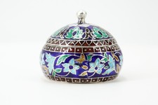 Silber Dose 950 Silber Emaille Technik  Ø 42,2 mm Gewicht 42,33 g