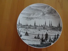 Teller mit Stadtansicht Hamburg, 24,5 cm Durchmesser