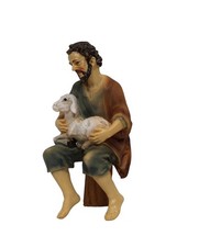 Krippenfigur Hirte mit Schaf