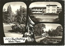 AK Bad Driburg - Pension Haus Pape, Kurpark - 1966 gel. Stadt-Werbestempel