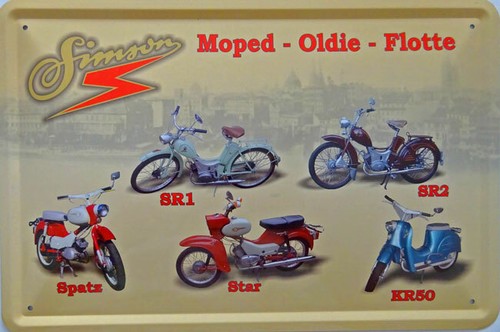 Blechschild simson flotte sr1 - simson,