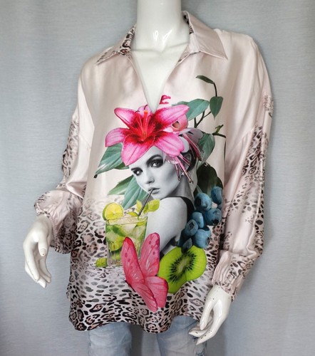 Oversized tunika satin shirt - oversized,