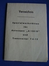 DDR Autoradio Spezialwerkstätten für Autosuper A 130 IS  Transverter T6-12 DDR