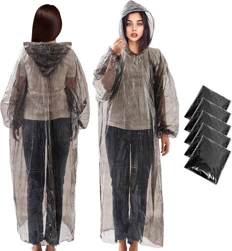 5er pack einweg regenponcho - 5er,