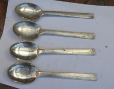 4 Teile DDR Alekto Alu Besteck  Aluminium  4x Löffel Esslöffel