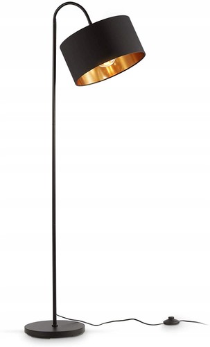 E27 stehlampe schwarz gold - e27-stehlampe,, schwarz-gold