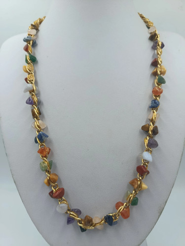 Bunte edelstein splitterkette - bunte,