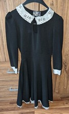 American Horror Story Kleid Damen Gr. XS Schwarz Weiß Kragen 3/4 Ärmel 