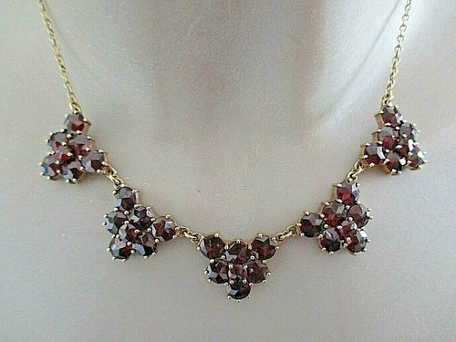 Gold collier granat 333 - collier,