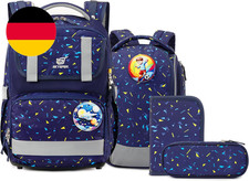 SKYSPER Schulranzen-Set 5-Teilig, Schulrucksack Ergonomischer Tragesystem 16L Sc