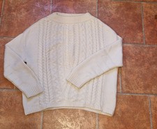 Strenesse Pullover m. Kaschmir Pullover Gr. 40 Grobstrick Zopfmuster Beige