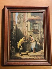 schönes Bild im Holzrahmen -- ca. 23 x 30 cm -- Ich schenke dir Blümchen-Szene