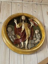 Jesus Christus Auferstehung Relief 50 cm Ostern Gotischer Stil Masse Gefasst