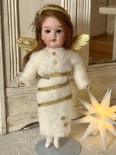 Wattefigur Weihnachten-alte Porzellankopfpuppe-shabby Frankreich-Brocante