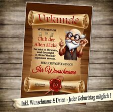 Urkunde "Club der alten