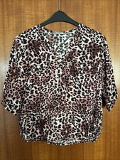 Made in Italy Bluse leoprint braun schwaz Gr. M
