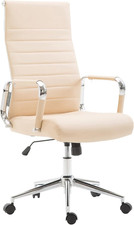 CLP Bürostuhl Kolumbus Drehstuhl Schreibtischstuhl Kunstleder verstellbar Creme