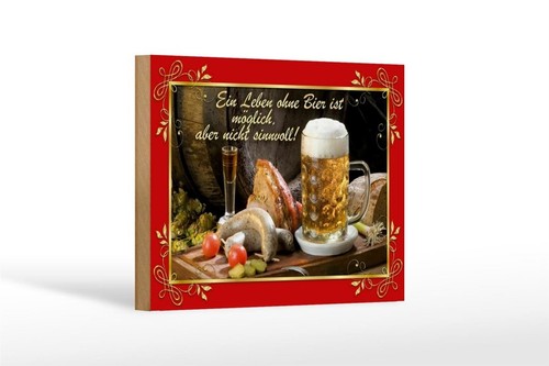 Holzschild ein leben ohne - ohne, bier