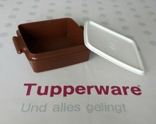 Tupperware * Party-Box / Obstdose Brotbehälter mit Deckel 1,0 l * braun + weiß
