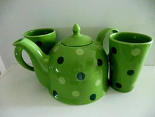 3tlg. Tee-Service grün Keramik   Jameson&Tailor  Have a Sunny Day