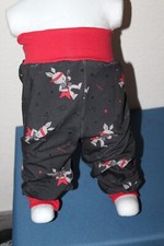 Pumphose-Mitwachshose-Jogginghose-Handmade-Gr 80-86-92-Regenbogen-Hase