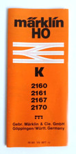 1 St Märklin H0 Bedienungsanleitung K-Gleis Weichen 2160 2161 2167 2170 --- 1524