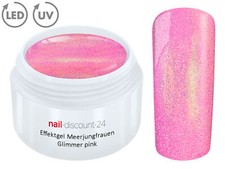 UV LED Gel MERMAID GLIMMER Effekt PINK Farb Color Nagel Glitter Glitzer Art Tips