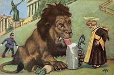 AK München Albin Tippmann Löwe Mönch Bavaria Schutzmann