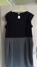 Kleid  - schwarz / weiß, ohne Arm Gr. 48 neu