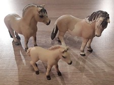 Schleich Fjordpferde Hengst 13753,Stute 13754 und Fohlen 13755