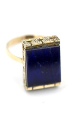 Siegelring / Goldring mit Lapislazuli, vintage, Gelbgold 333/8ct, 4,6 g, Ø 17