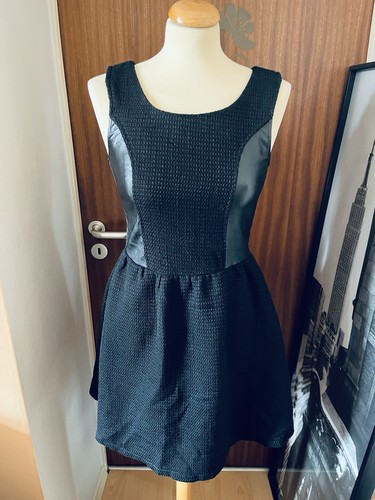 Amisu bouclé kleid kunstleder - amisu,