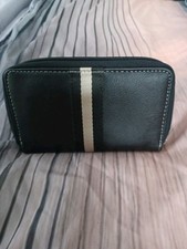 Geldbörse schwarz/Streifen Reißverschluss