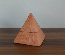 Teelichthalter Pyramide Terracotta mit Deckel 11x11x12 cm + Teelicht NEU