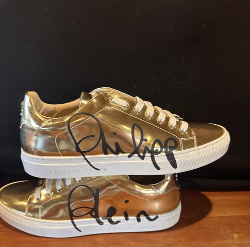 Goldene leder sneaker - goldene, von