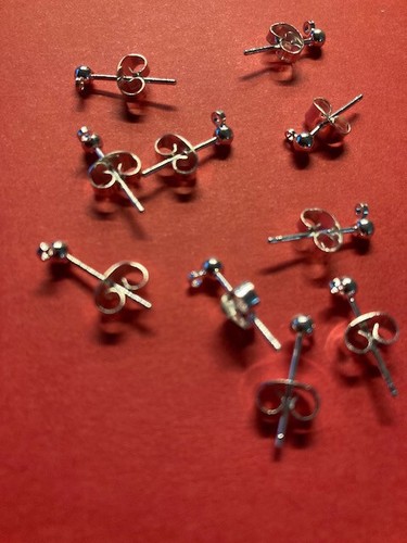Ohrstecker versilbert mit - 10,